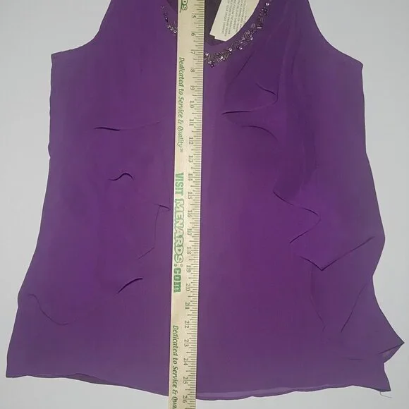 M M Couture Womens Beaded V - Neck Lined Tank Top New with Tags Size Small - Picture 11 of 15